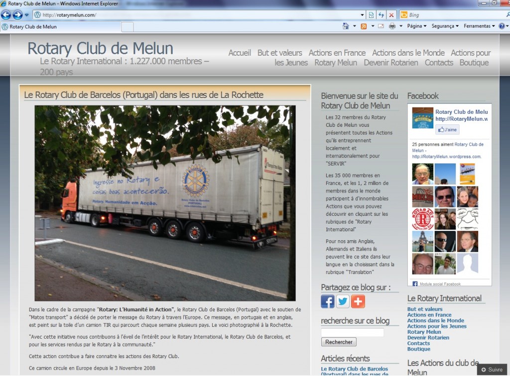 Website do Rotary Club de Melun